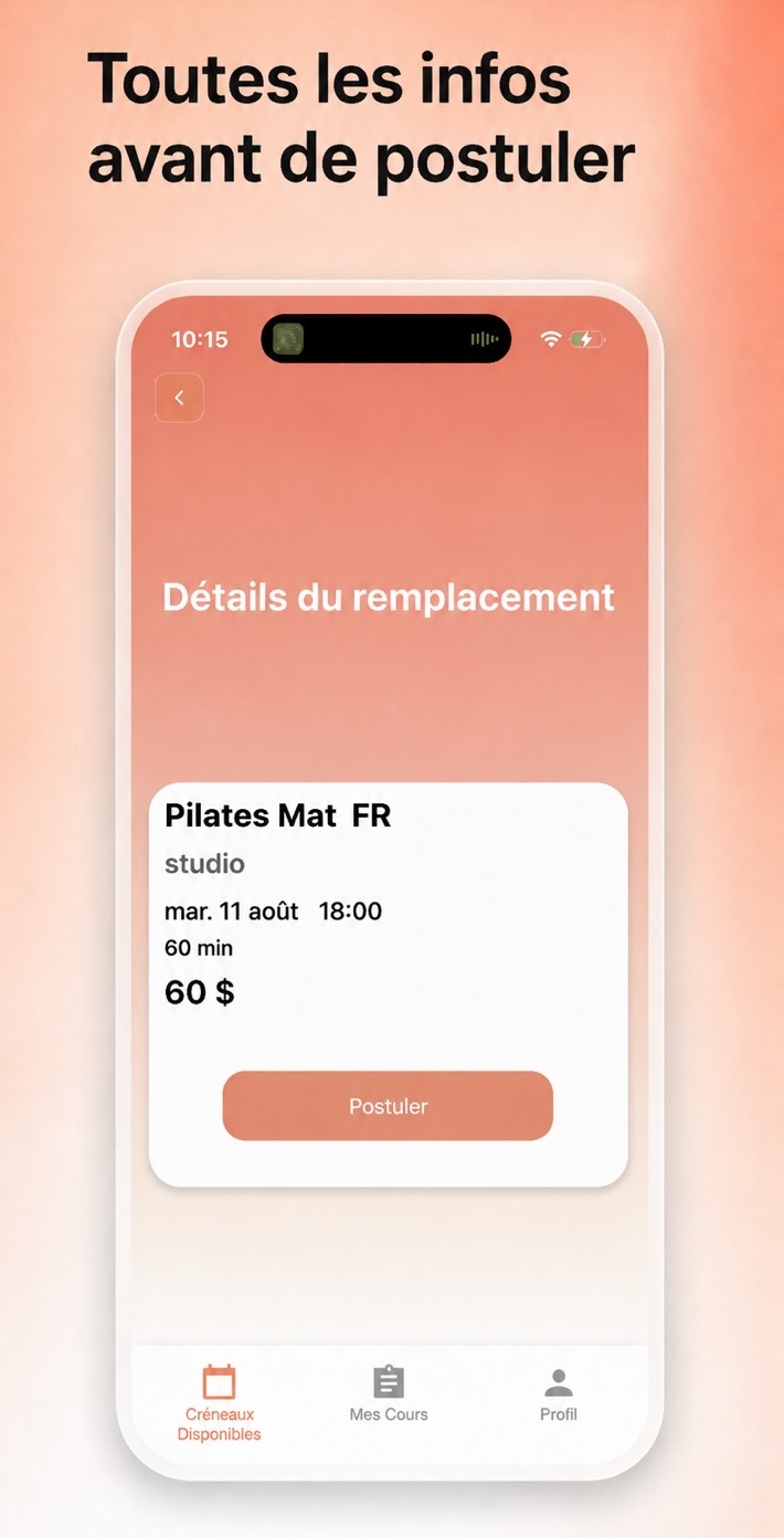 Détails d'un remplacement