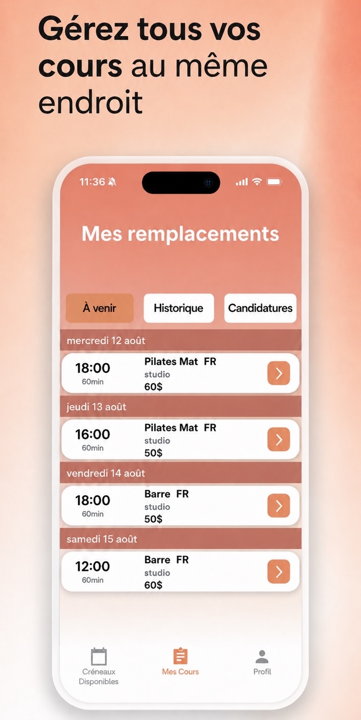 Gestion des cours et candidatures