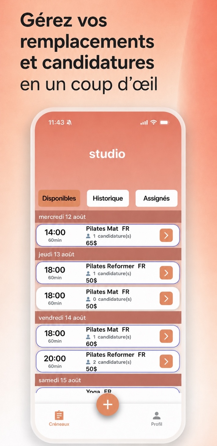 Gestion des remplacements et candidatures dans SubCollective