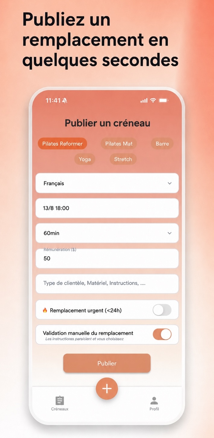 Publication d'un remplacement